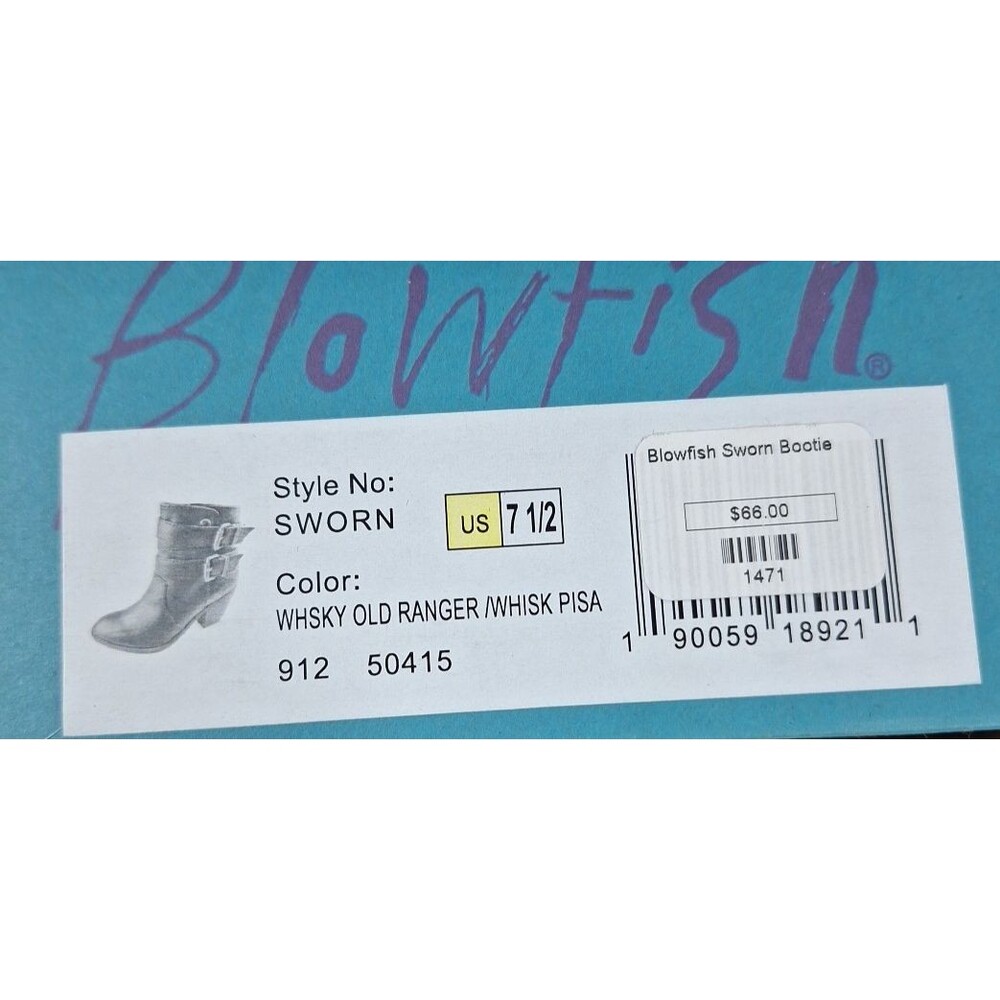 Blowfish Brown Faux Leather Zip-Up Boots Women Size 7.5 Brown Sworn Bootie - Picture 14 of 14